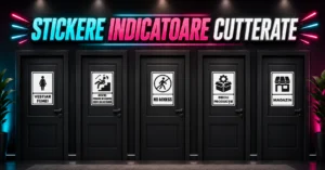 Stickere indicatoare cutterate Inteligent și elegant! Stickere decorative de impact pentru uși și pereți moderni care transformă radical orice spațiu