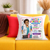 Față de Pernă Personalizată Cadou pentru Doctor Stomatolog