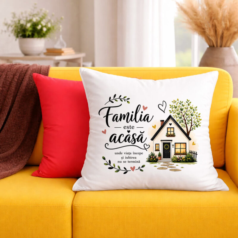 Față de Pernă Personalizată Familia Este Acasă