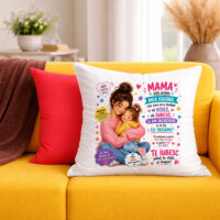 Față de Pernă Personalizată Mama, Prima Mea Eroină