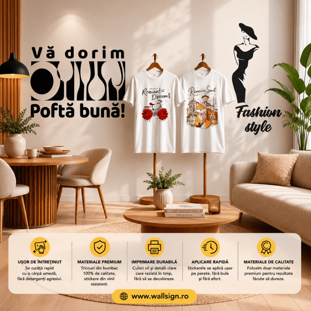 Întreține produsele WallSign cu ușurință pentru a menține estetica și calitatea superioară a decorurilor tale preferate printr o curățare corectă și constantă mereu