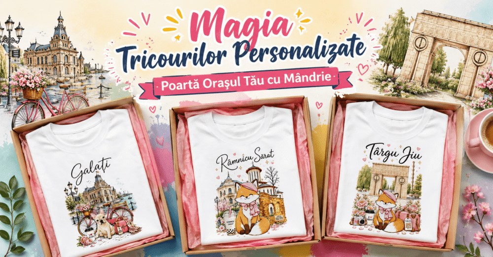 Magia Tricourilor Personalizate Poartă Orașul Tău cu Mândrie alege designuri unice create prin sublimare rezistente la spălări repetate și perfecte pentru stilul tău zilnic