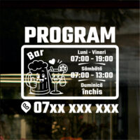 Sticker program de funcționare – Bar cu halbă de bere și cocktail