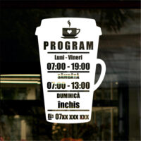 Sticker program de funcționare – Siluetă Cană de cafea