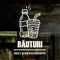 Sticker vitrină geam Băuturi Reci & Revigorante