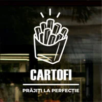 Sticker vitrină geam Cartofi Prăjiți la Perfecție