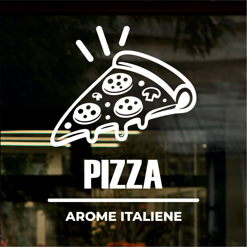 Sticker vitrină geam Pizza Arome Italiene