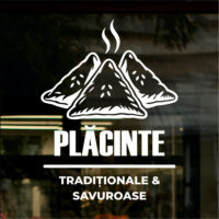 Sticker vitrină geam Plăcinte Tradiționale & Savuroase