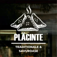 Sticker vitrină geam Plăcinte Tradiționale & Savuroase