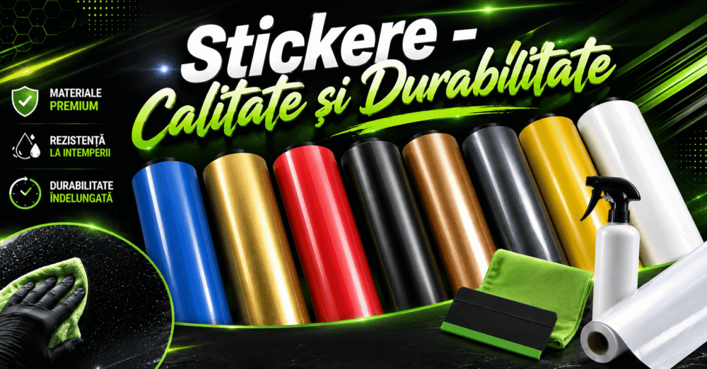 Stickere Calitate și Durabilitate sunt esențiale pentru un aspect impecabil așa că alege variante premium rezistente la soare și umezeală respectând metodele corecte de îngrijire