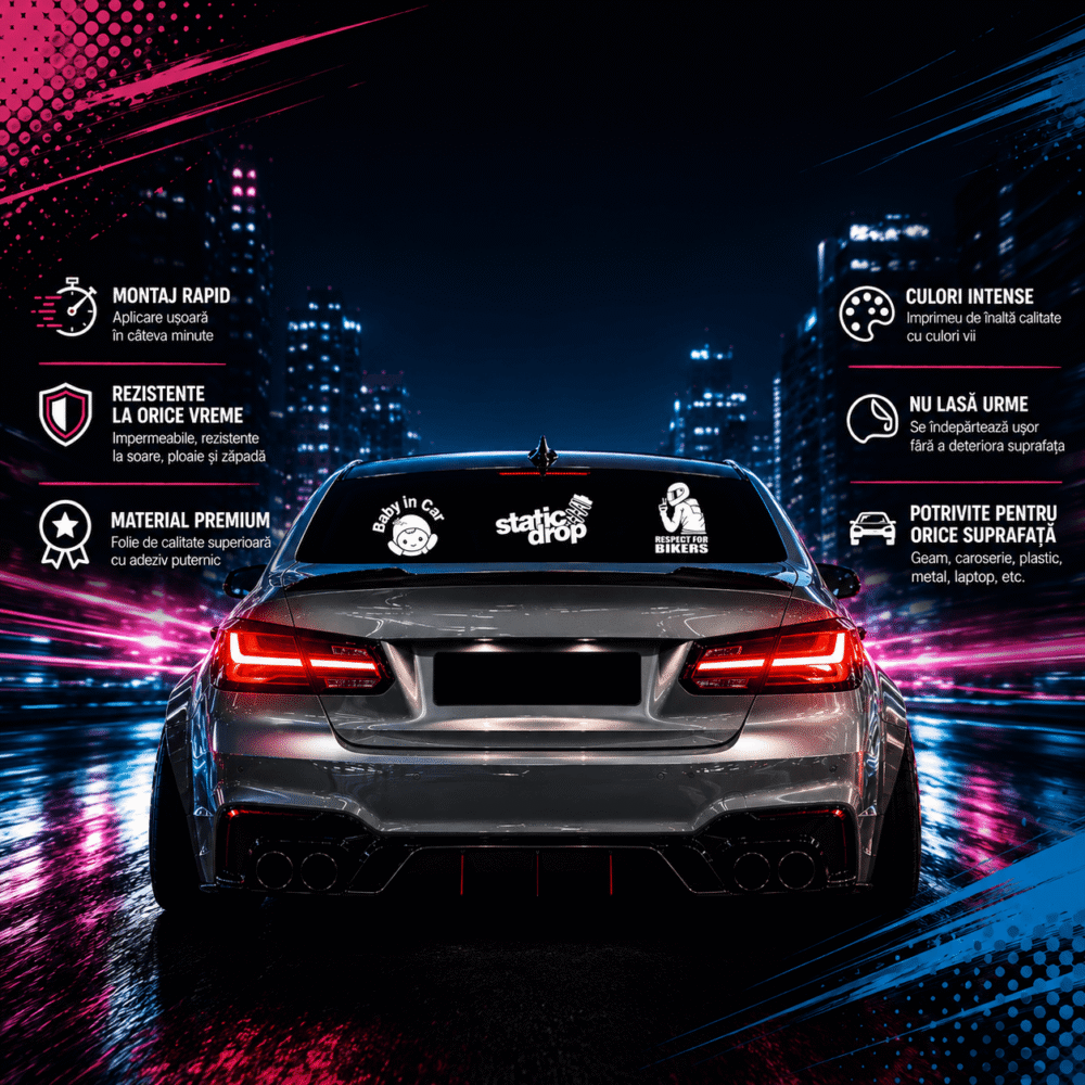 Stickere auto personalizate premium pentru un look inconfundabil București Cluj Timișoara Iași Constanța Brașov Sibiu Oradea personalizare auto prin WallSign tăiate contur
