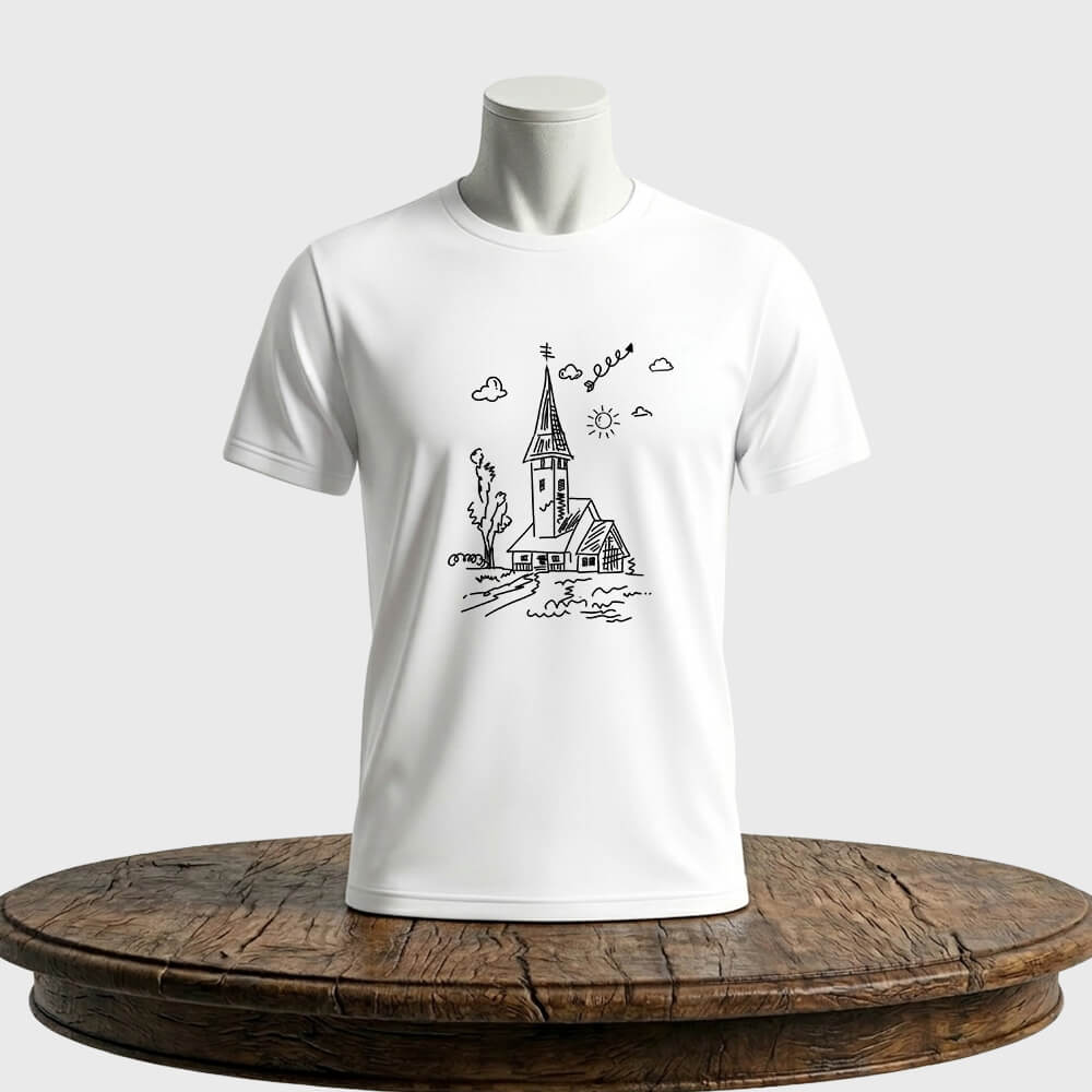 Tricou personalizat unisex Biserică de Lemn