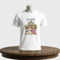 Tricou personalizat unisex Buldog Francez și Orașul București
