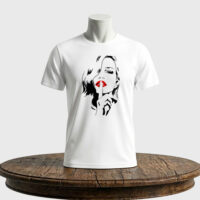 Tricou personalizat unisex Shh Secret Ilustrație Buze Roșii