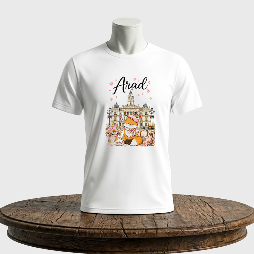 Tricou personalizat unisex Vulpiță și Orașul Arad