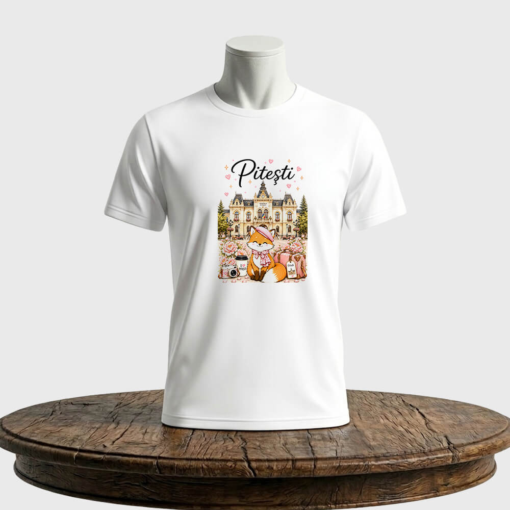 Tricou personalizat unisex Vulpiță și Orașul Pitești
