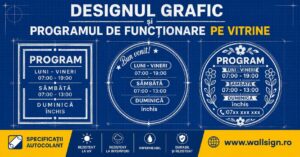 Designul Grafic și Programul de Funcționare pe Vitrine transformă o simplă obligație legală într o oportunitate excelentă de branding pentru magazinul dumneavoastră