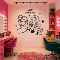 Sticker perete siluetă Artist Make up pentru salon