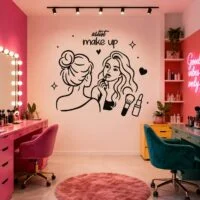 Sticker perete siluetă Artist Make up pentru salon