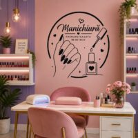 Sticker perete siluetă Manichiură profesională