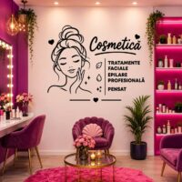 Sticker perete siluetă Salon Cosmetică (Tratamente și Pensat)
