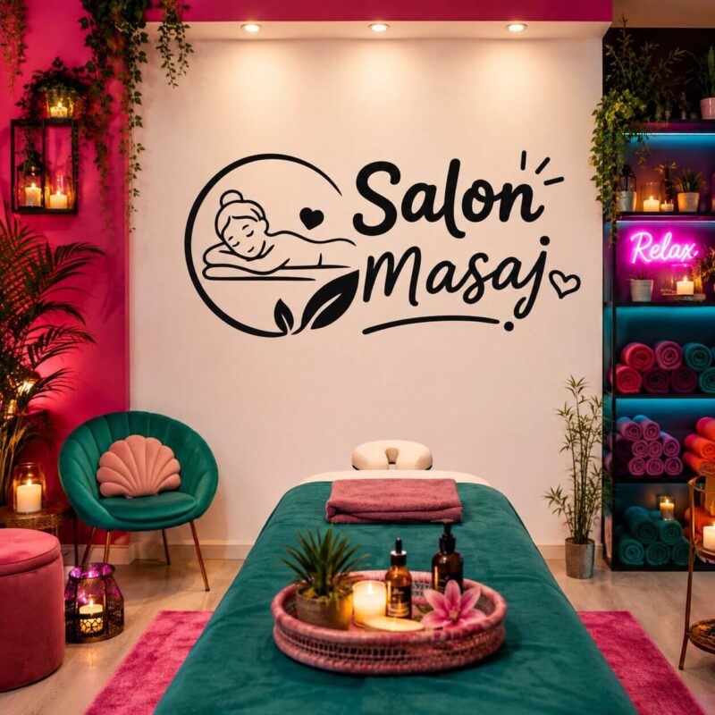 Sticker perete siluetă Salon Masaj