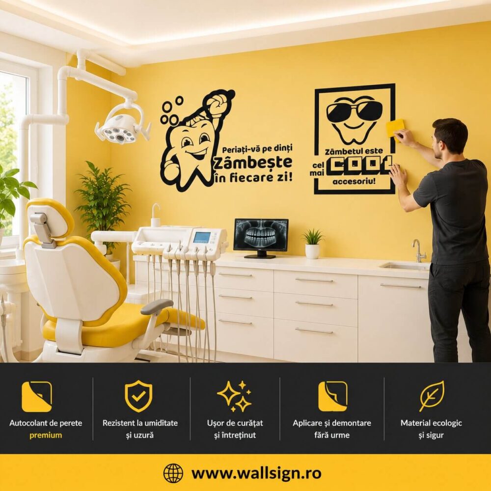 Stickerele de perete pentru stomatologii aplicare și montaj ușor Stickere decorative perfecte pentru a transforma spațiile medicale în locuri plăcute confortabile și atractive pentru pacienți