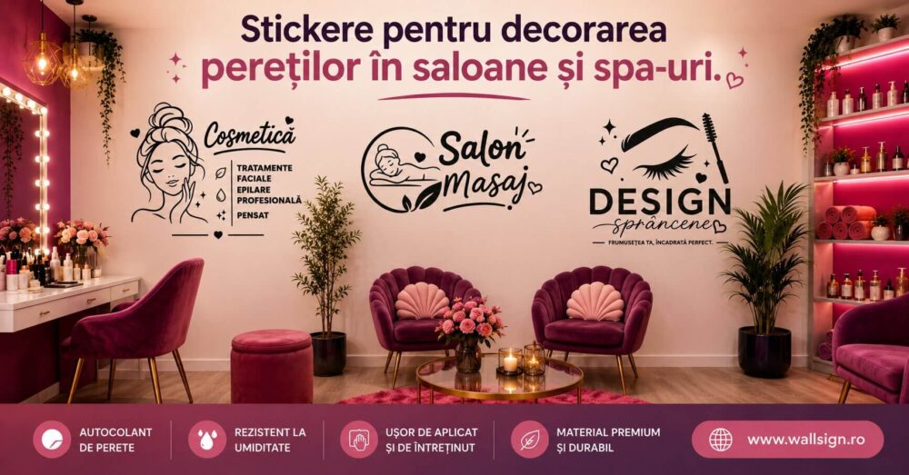 Stickerele pentru decorarea pereților în saloane și spa uri Stickere decorative ideale pentru a transforma orice spațiu într un loc modern relaxant și plăcut pentru clienți
