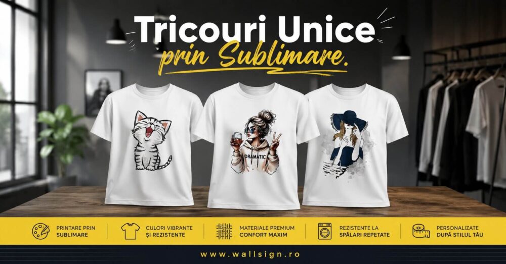 Tricourile personalizate prin sublimare reprezinta alegerea ideala pentru un stil unic deoarece culorile vibrante intra direct in tesatura si rezista la nesfarsit
