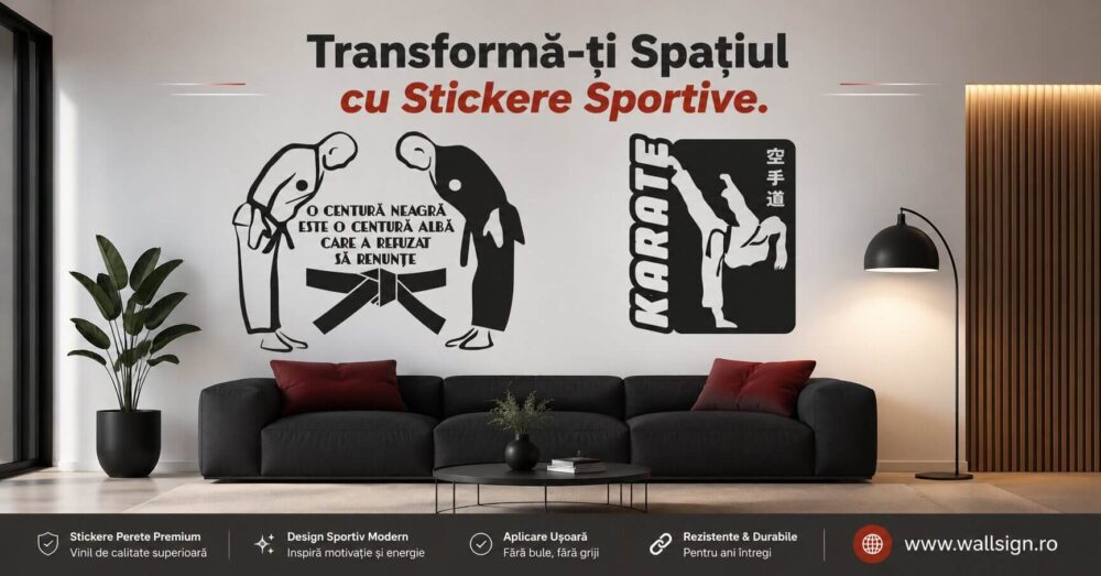 Descopera stickere decorative sporturi pentru perete Alege modele cu judo si karate sau citate motivationale din vinil premium Usor de aplicat si ideale pentru dojo