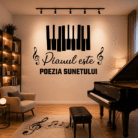 Sticker decorativ perete Pian Poezia Sunetului