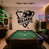 Sticker decorativ perete siluetă Biliard Pool Room