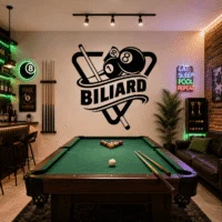 Sticker decorativ perete siluetă Biliard Pool Room