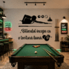 Sticker decorativ perete siluetă Biliardul începe cu o lovitură bună