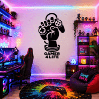 Sticker decorativ perete siluetă Gamer 4 Life Controller
