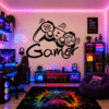Sticker decorativ perete siluetă Gamer Controller Game On