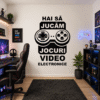 Sticker decorativ perete siluetă Hai să jucăm Jocuri Video Electronice