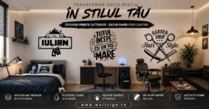 Stickere perete cutterate reprezinta solutia ideala pentru redecorare rapida si inteligenta fara praf fara mesteri si fara santier oferind un efect vizual de pictura murala