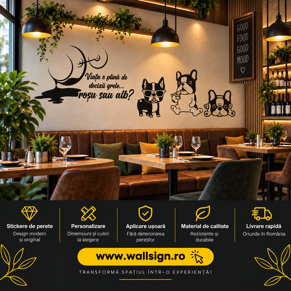 Stickere de perete restaurante baruri cafenele idei creative Sticker