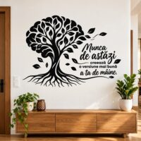 Sticker decorativ perete Arborele Vieții cu mesaj motivațional Stickere decorative WallSign