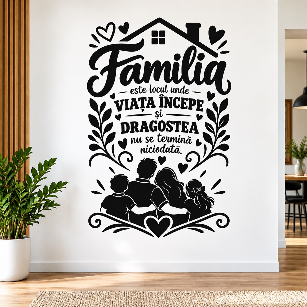 Sticker decorativ perete - Familia și dragostea