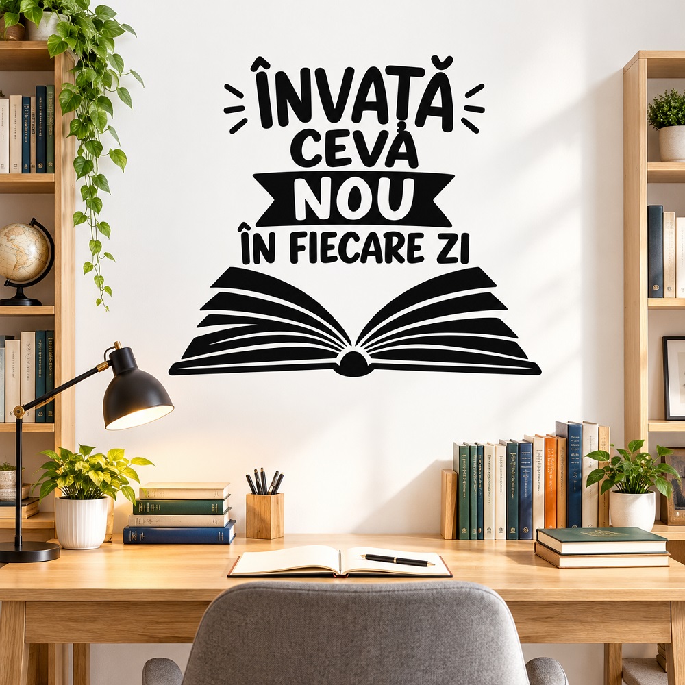 Sticker decorativ perete - Învață ceva nou în fiecare zi