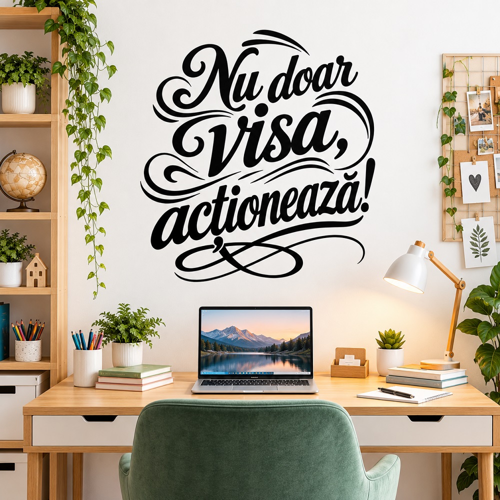 Sticker decorativ perete - Nu doar visa, acționează!