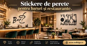 Stickere de perete pentru baruri și restaurante cu mesaje elegante și design modern pentru un decor primitor și atractiv în orice spațiu comercial